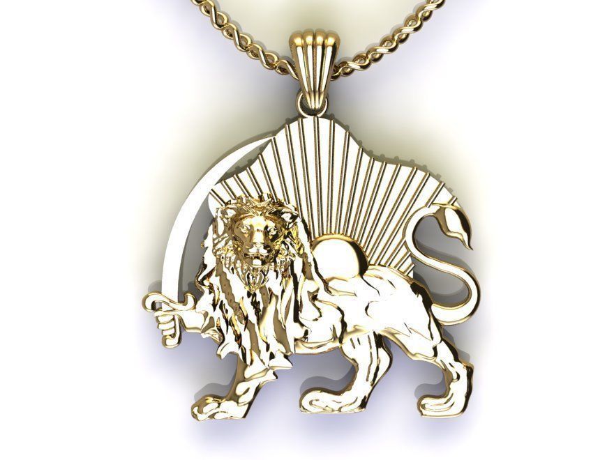 Lion pendant02 3D print model_21
