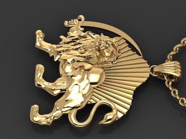 Lion pendant02 3D print model_25