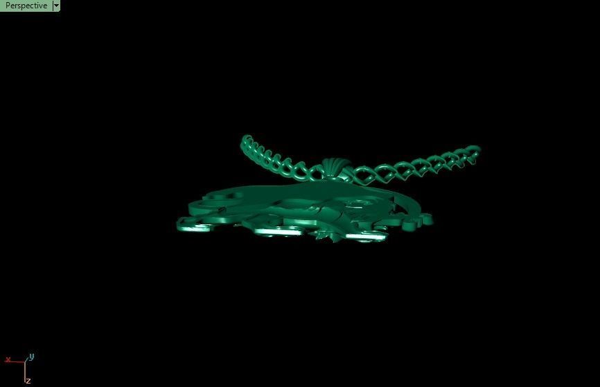 Lion pendant02 3D print model_5