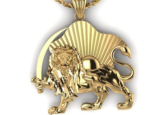 Lion pendant02 3D print model_22