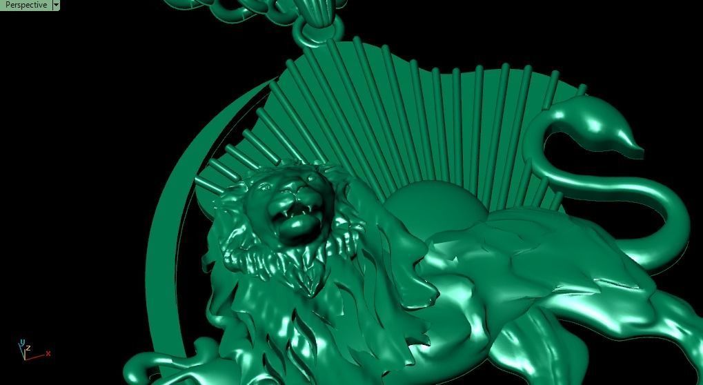 Lion pendant02 3D print model_14