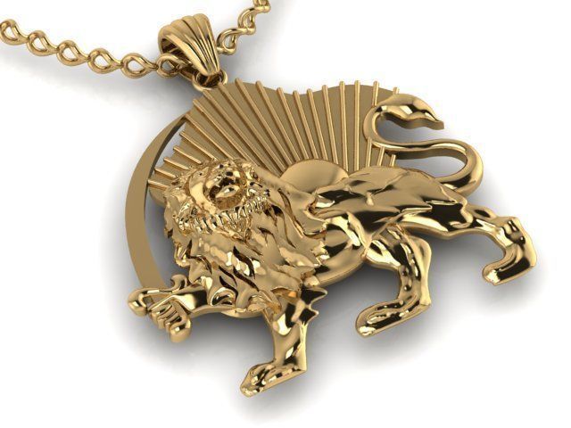 Lion pendant02 3D print model_24