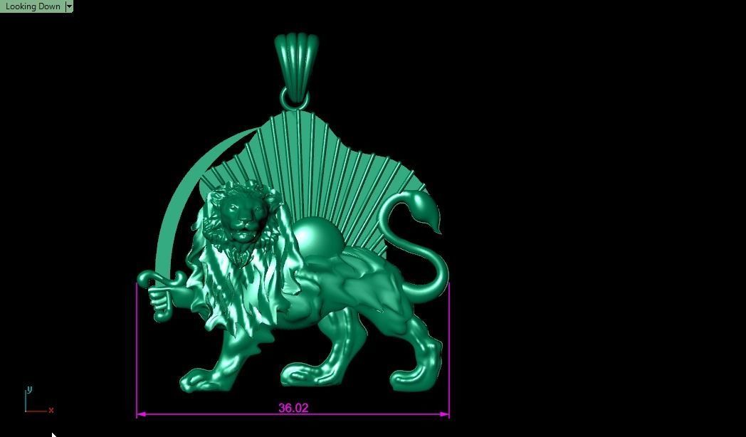 Lion pendant02 3D print model_39