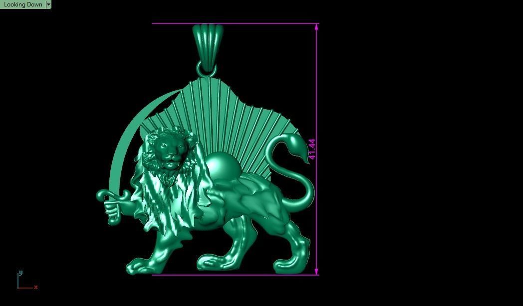 Lion pendant02 3D print model_32