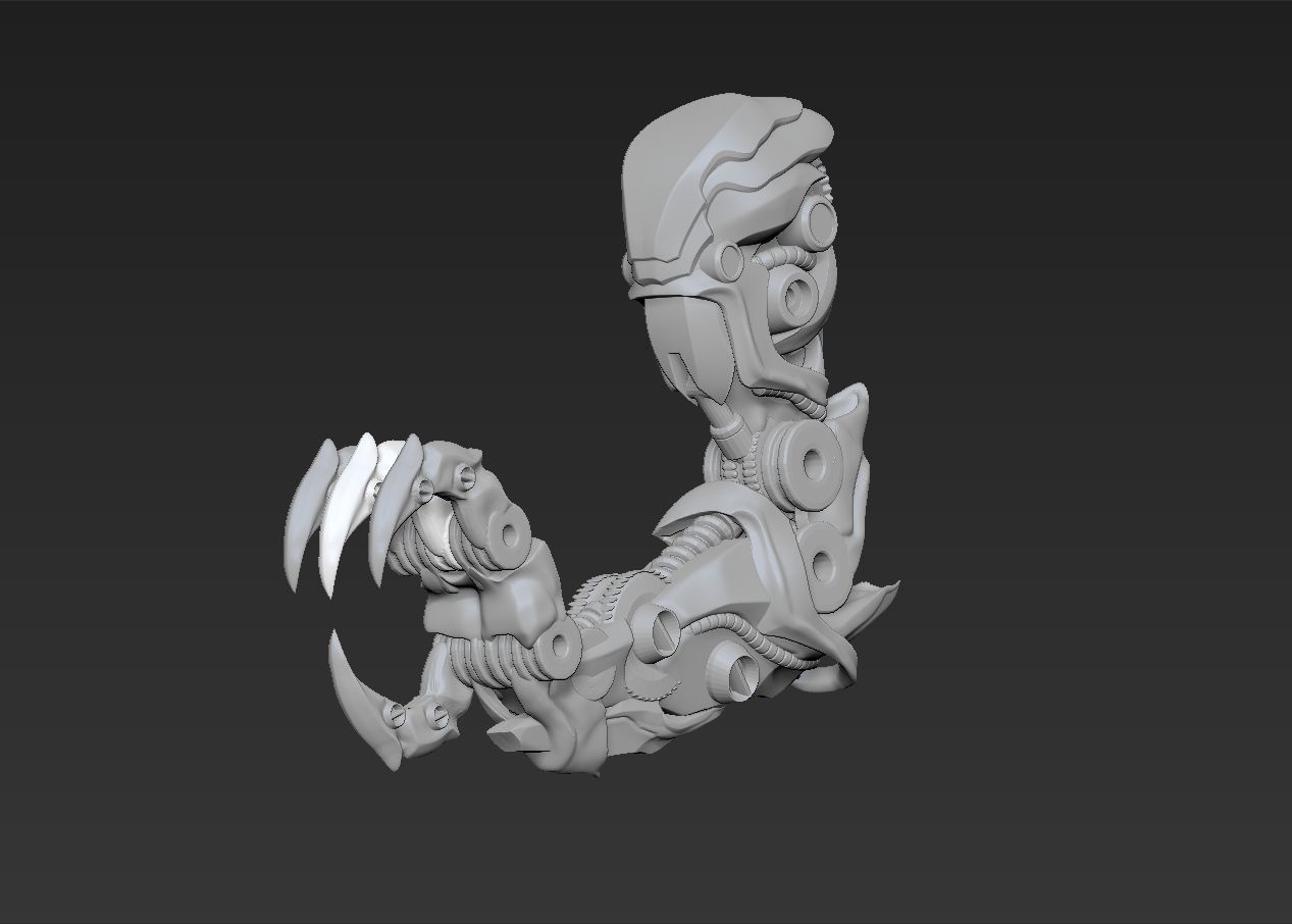 robotic mechanical dragon dinosaurs claw arm kitbash 3D print model_1