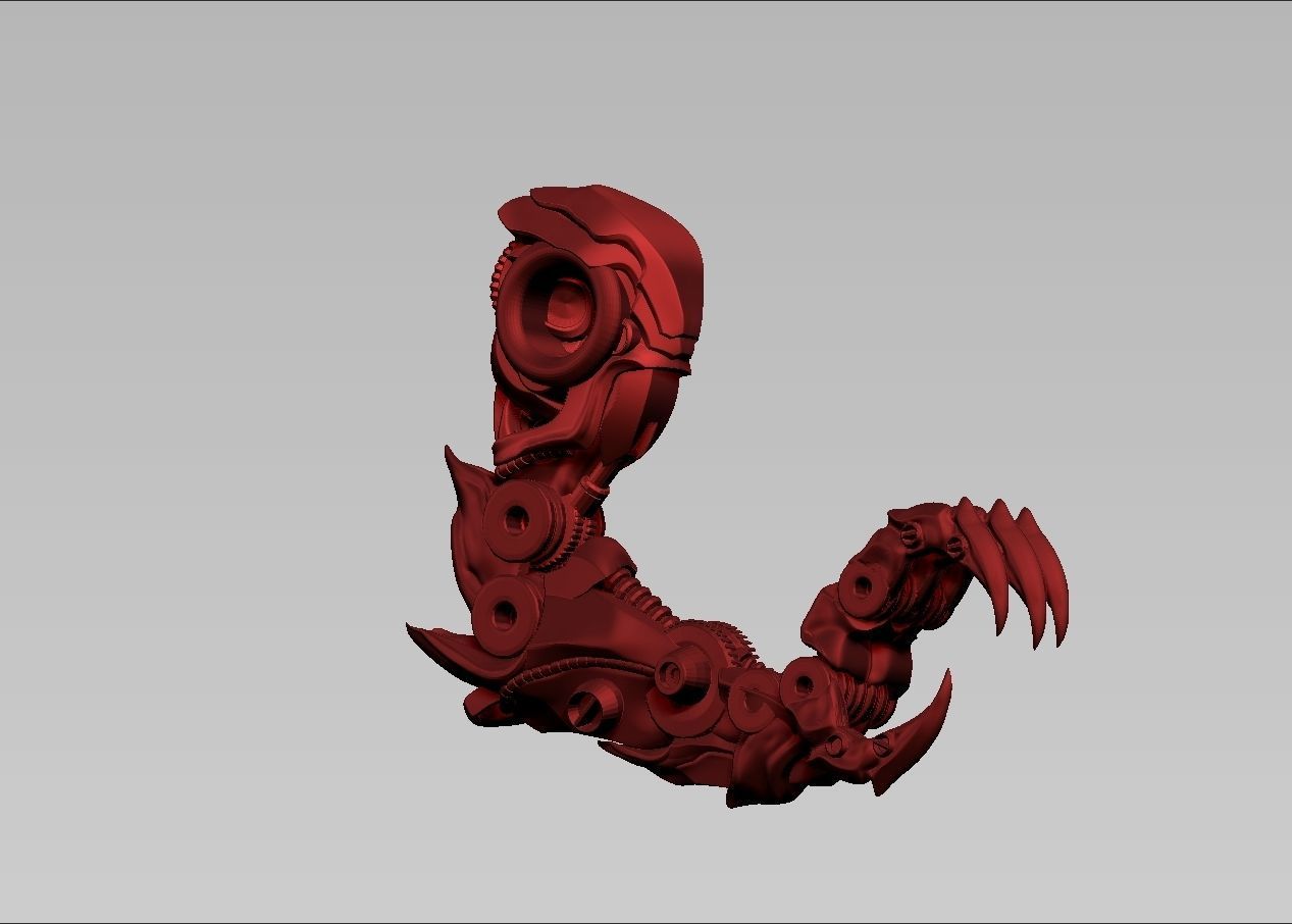 robotic mechanical dragon dinosaurs claw arm kitbash 3D print model_7