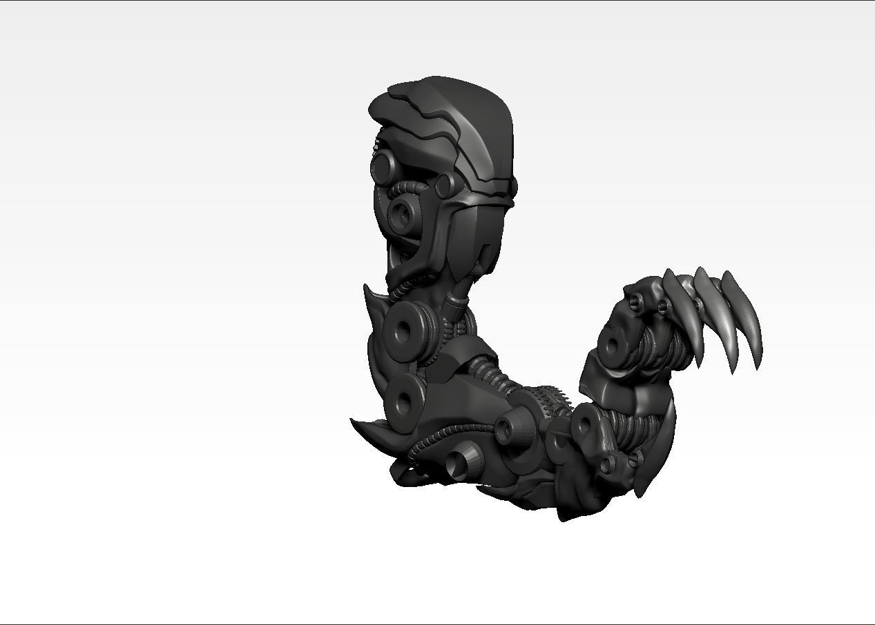 robotic mechanical dragon dinosaurs claw arm kitbash 3D print model_4