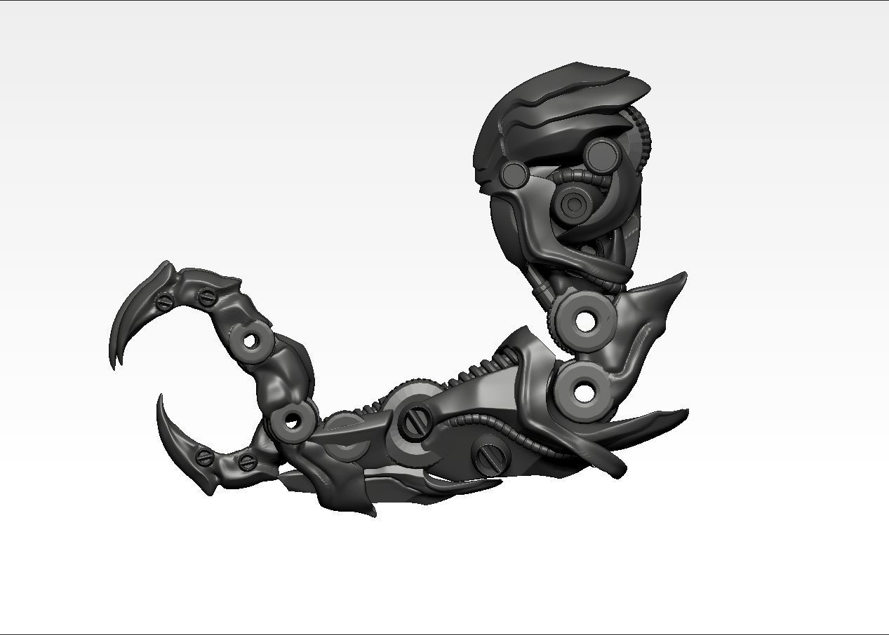 robotic mechanical dragon dinosaurs claw arm kitbash 3D print model_9