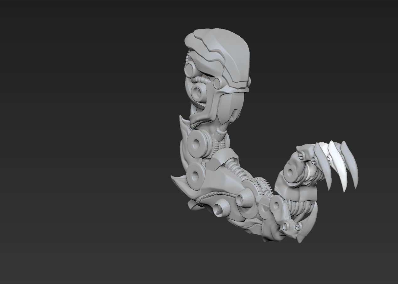 robotic mechanical dragon dinosaurs claw arm kitbash 3D print model_5