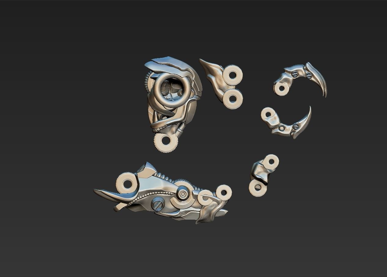 robotic mechanical dragon dinosaurs claw arm kitbash 3D print model_2