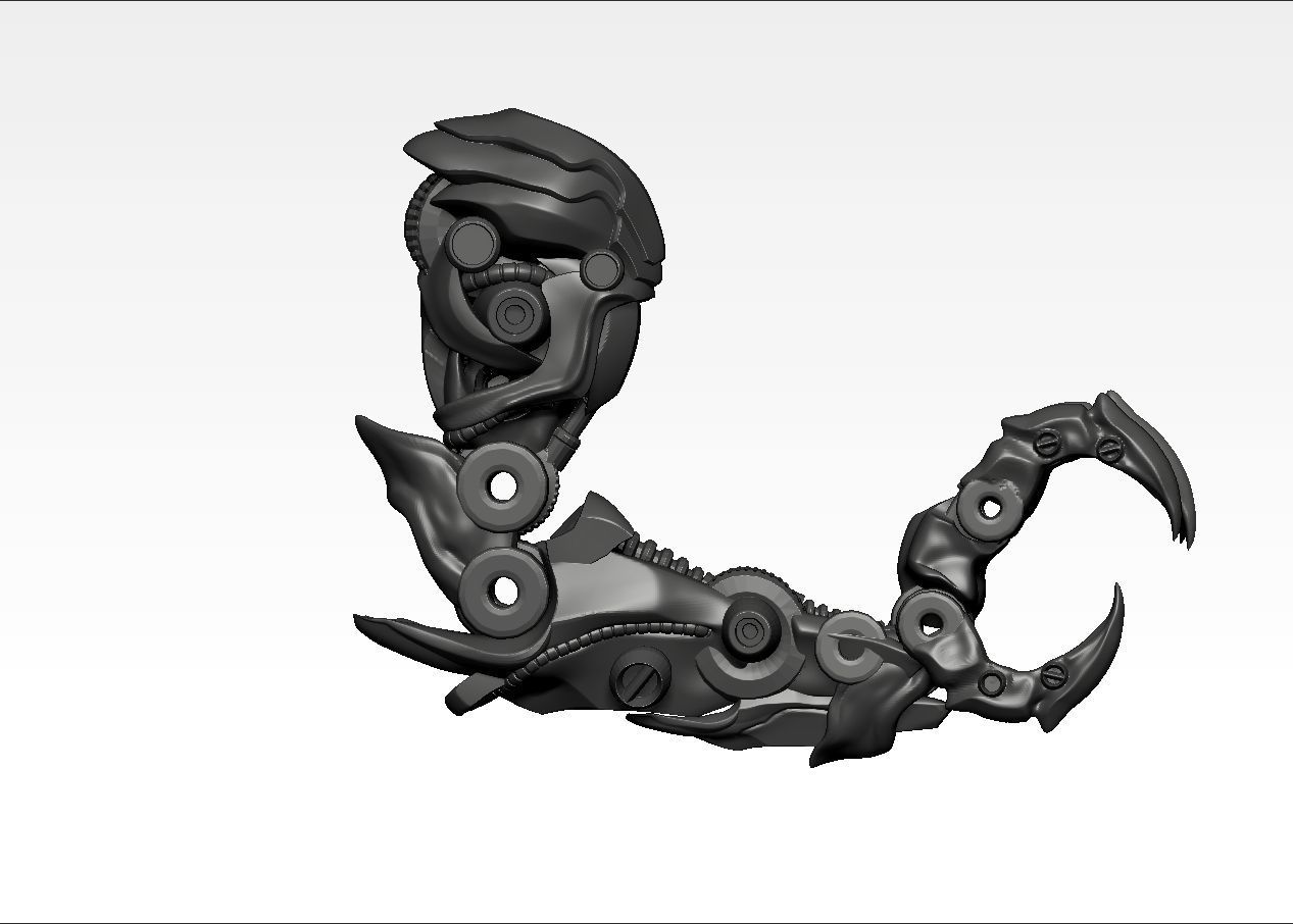 robotic mechanical dragon dinosaurs claw arm kitbash 3D print model_3