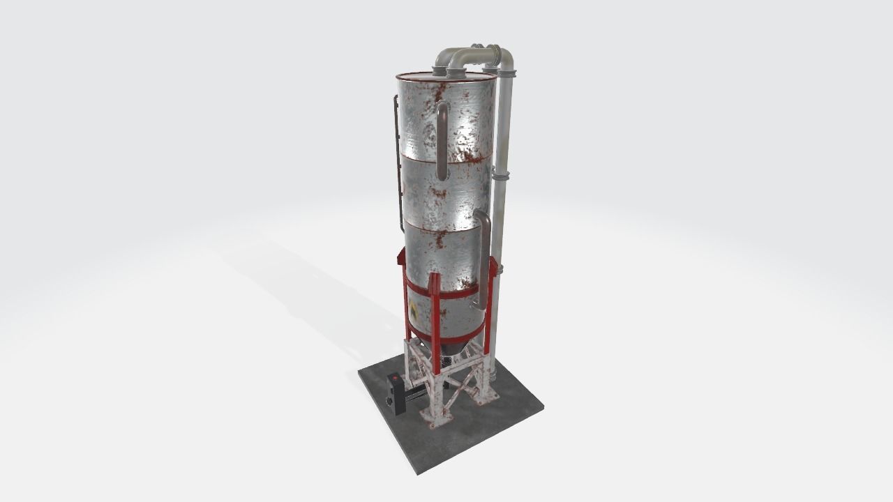 Big Industrial Cylinder 3D model Low-poly 3D model_2