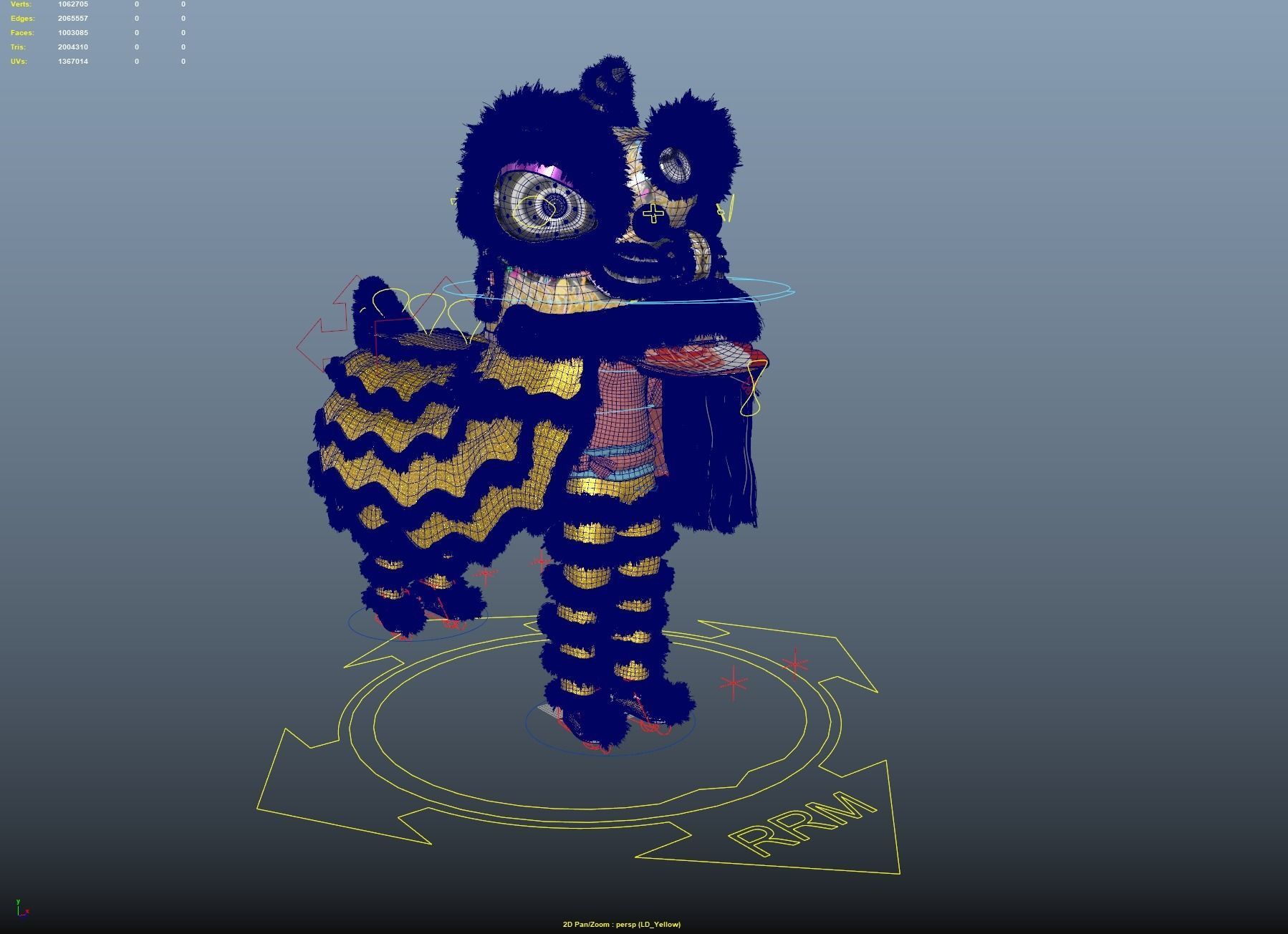 Lion dance Rigged Model 3D model_17