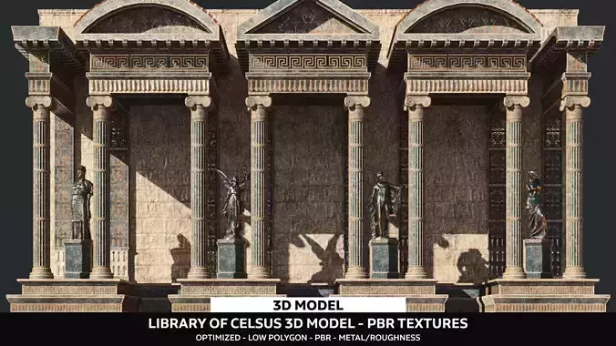 Library Of Celsus - Ephesus PBR Low-poly 3D model