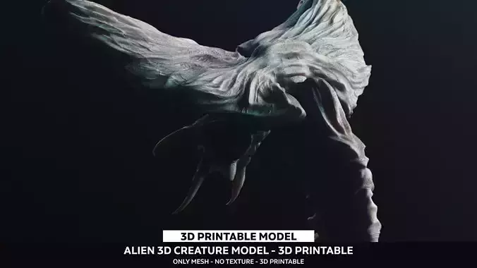 Alien - OBJ creature swimming in ocean 3D model