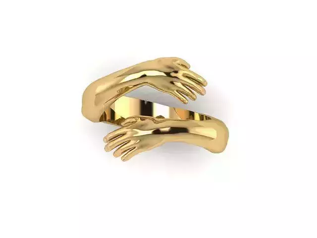 Hug ring hands ring 3D print model