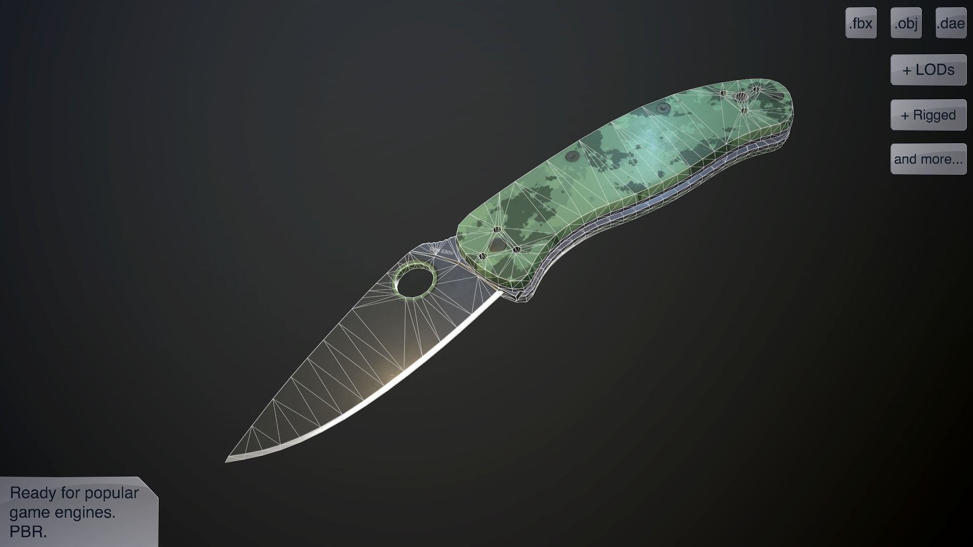 Clasp knives spider vol pack Low-poly 3D model_3