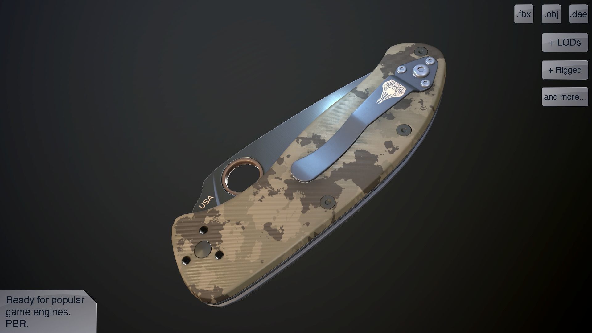 Clasp knives spider vol pack Low-poly 3D model_24