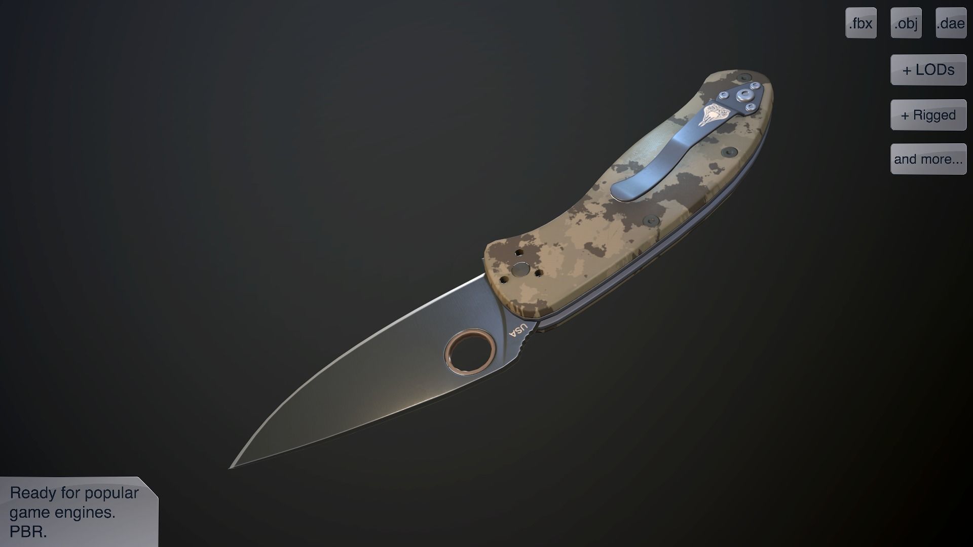Clasp knives spider vol pack Low-poly 3D model_20