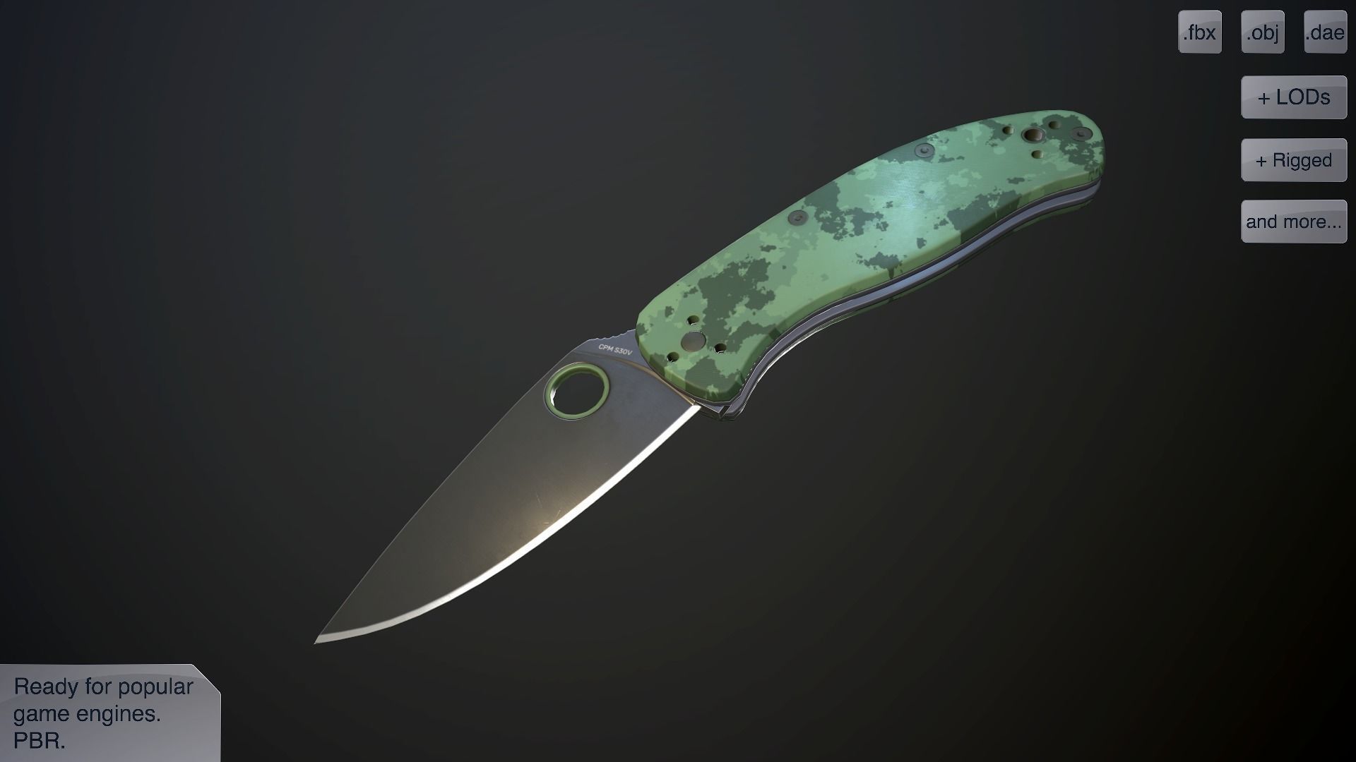 Clasp knives spider vol pack Low-poly 3D model_2