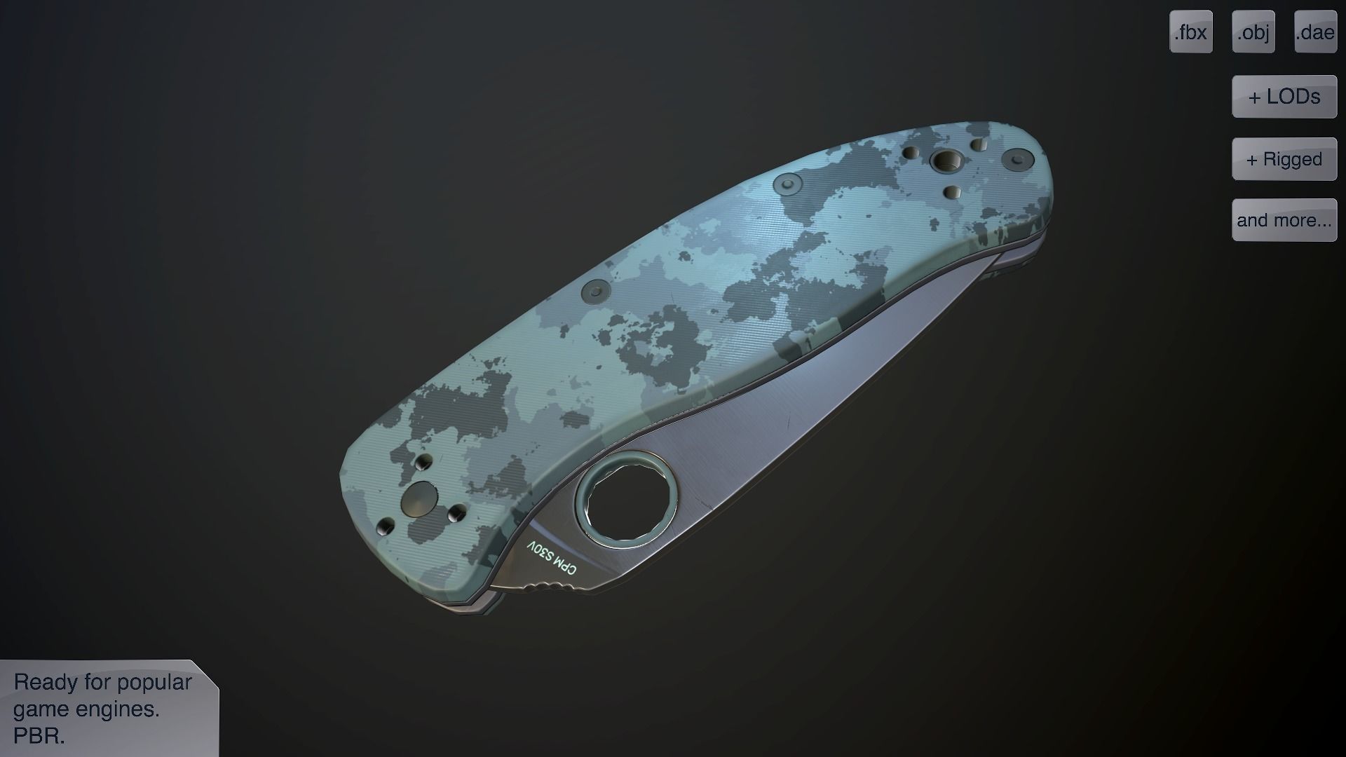 Clasp knives spider vol pack Low-poly 3D model_14