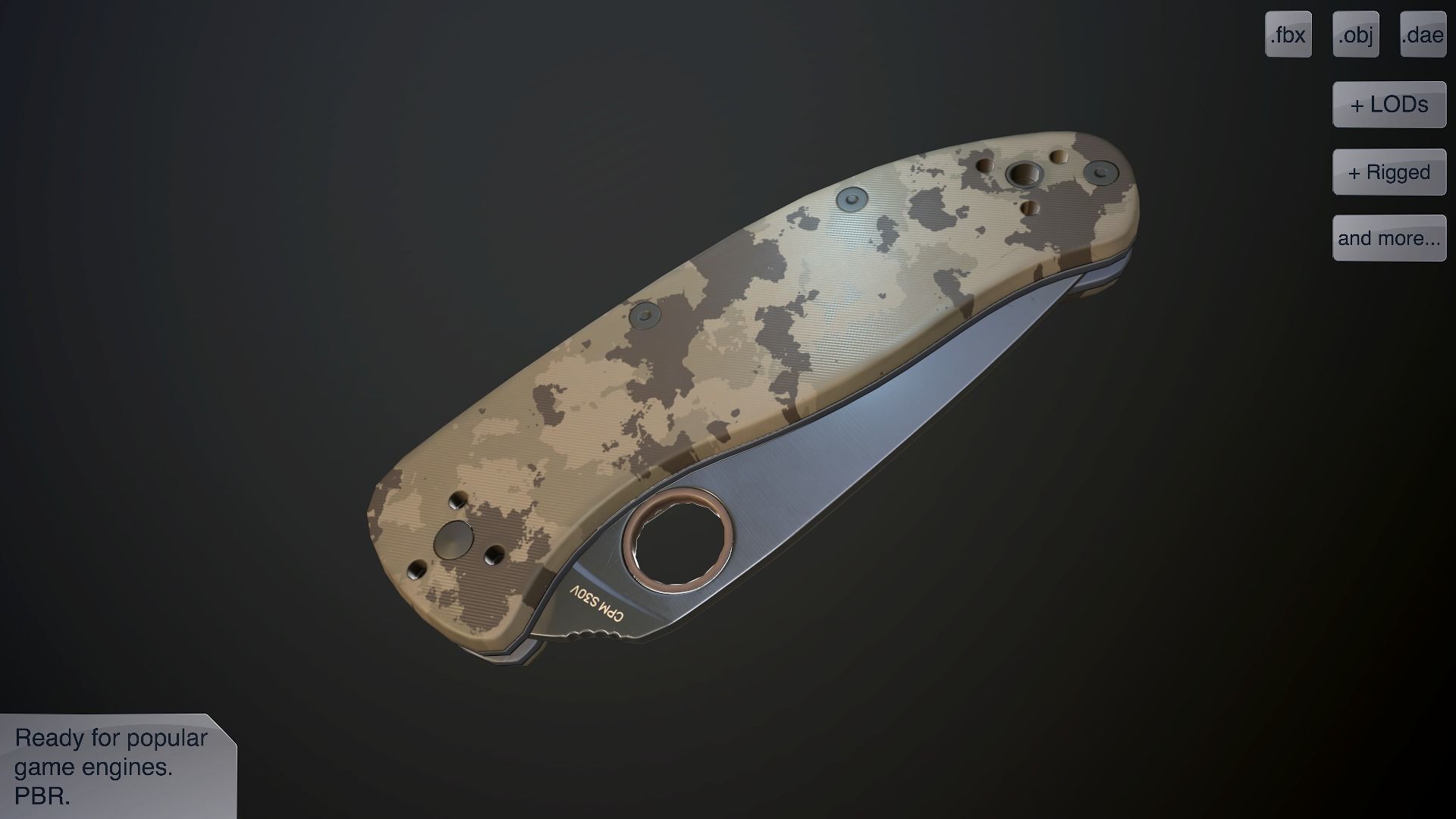 Clasp knives spider vol pack Low-poly 3D model_22