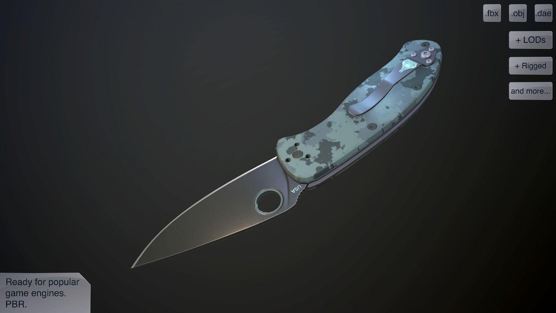 Clasp knives spider vol pack Low-poly 3D model_12