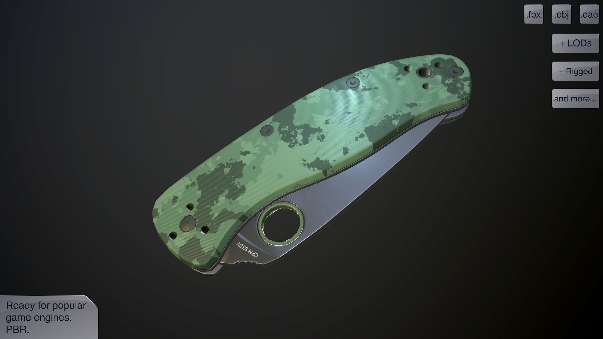 Clasp knives spider vol pack Low-poly 3D model_6