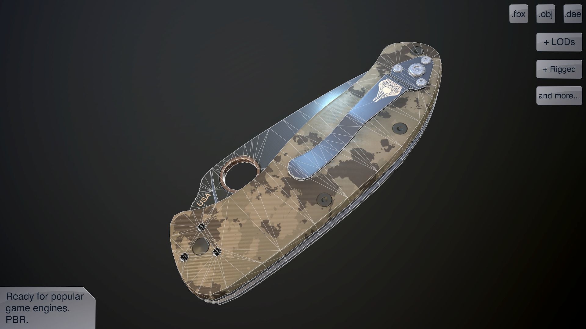 Clasp knives spider vol pack Low-poly 3D model_25