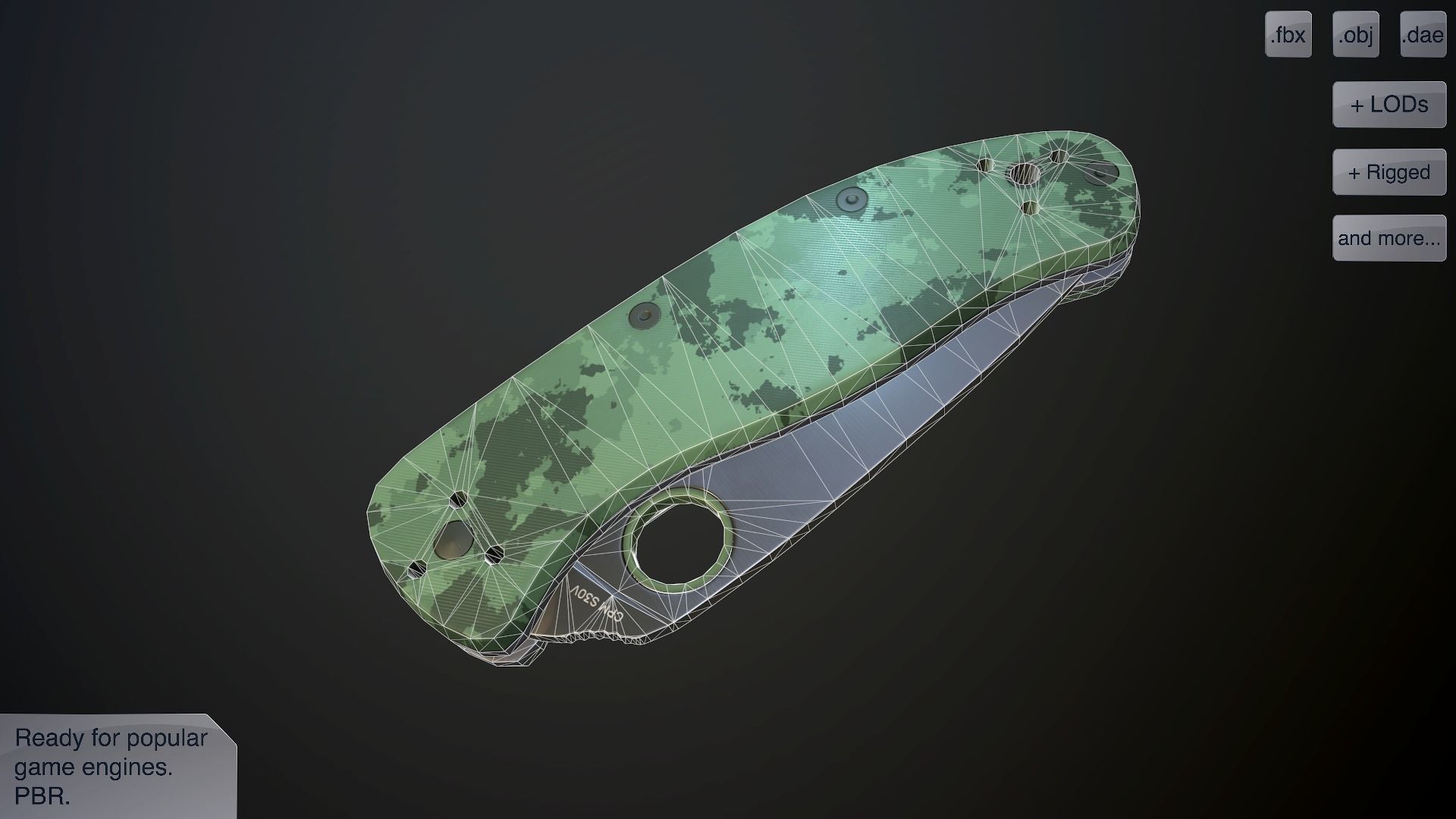 Clasp knives spider vol pack Low-poly 3D model_7