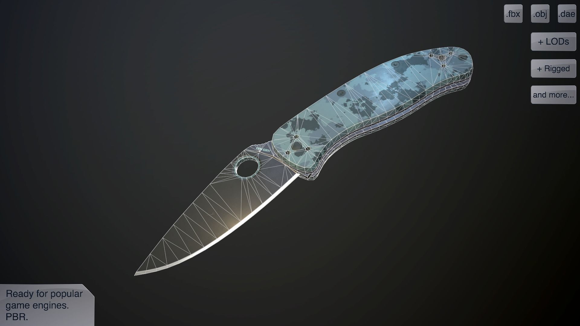 Clasp knives spider vol pack Low-poly 3D model_11