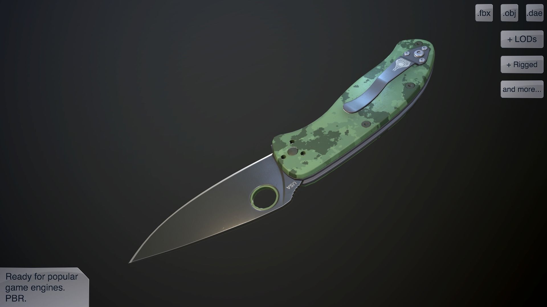 Clasp knives spider vol pack Low-poly 3D model_4