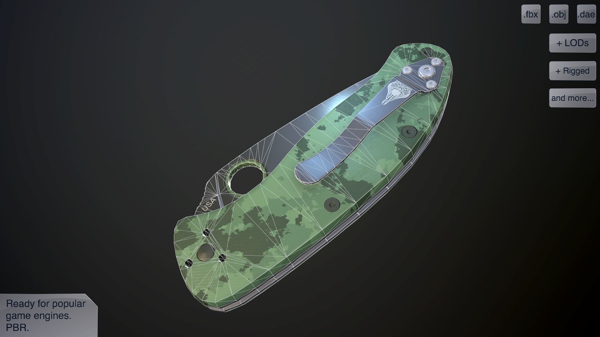 Clasp knives spider vol pack Low-poly 3D model_9