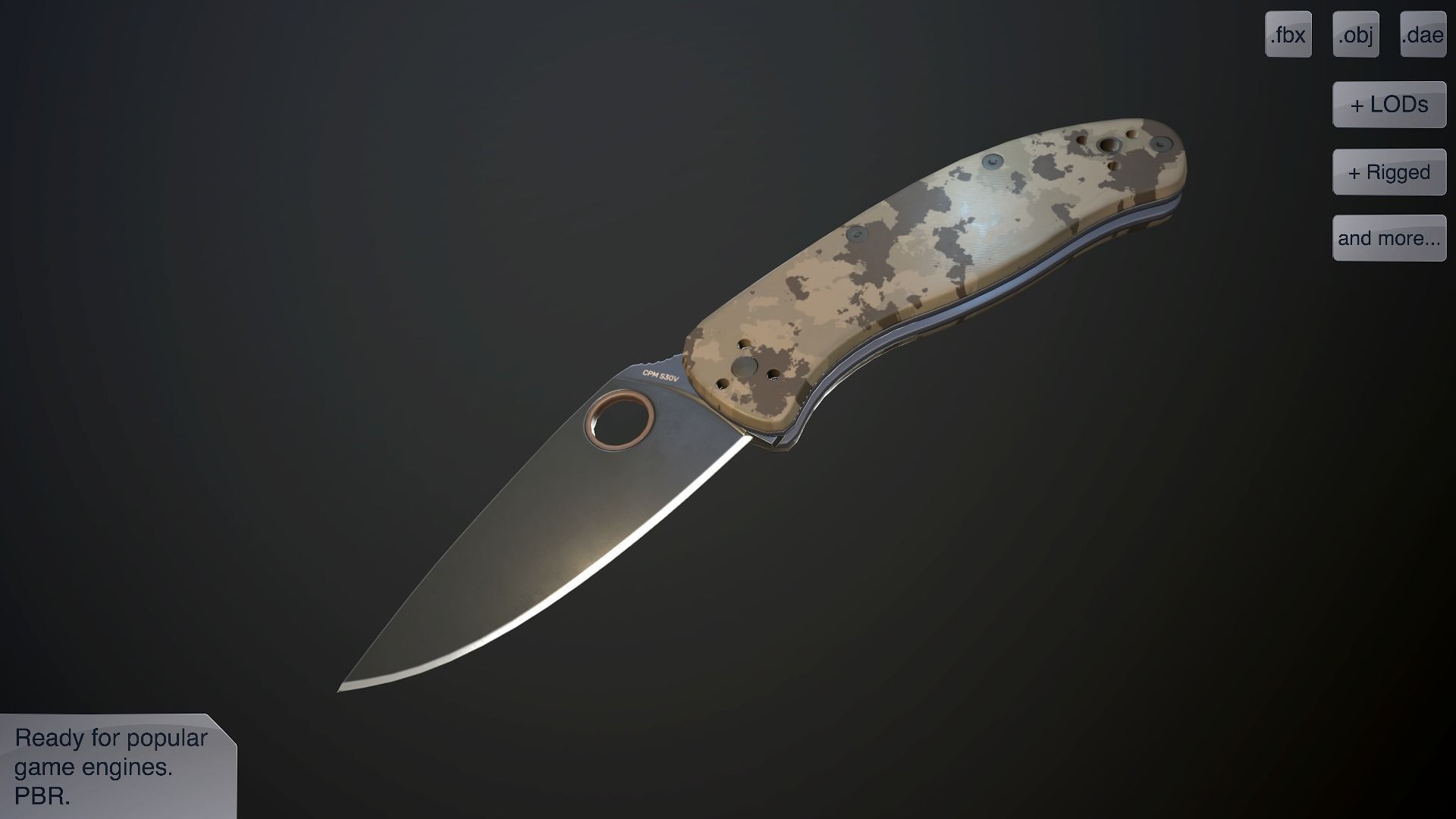 Clasp knives spider vol pack Low-poly 3D model_18