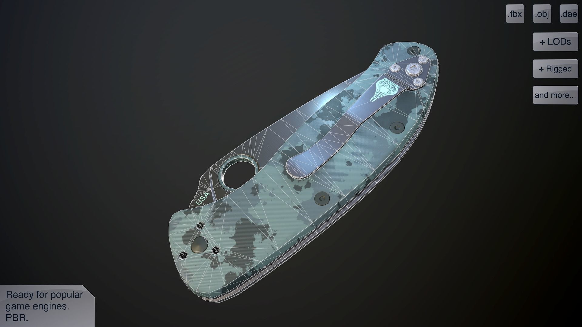 Clasp knives spider vol pack Low-poly 3D model_17