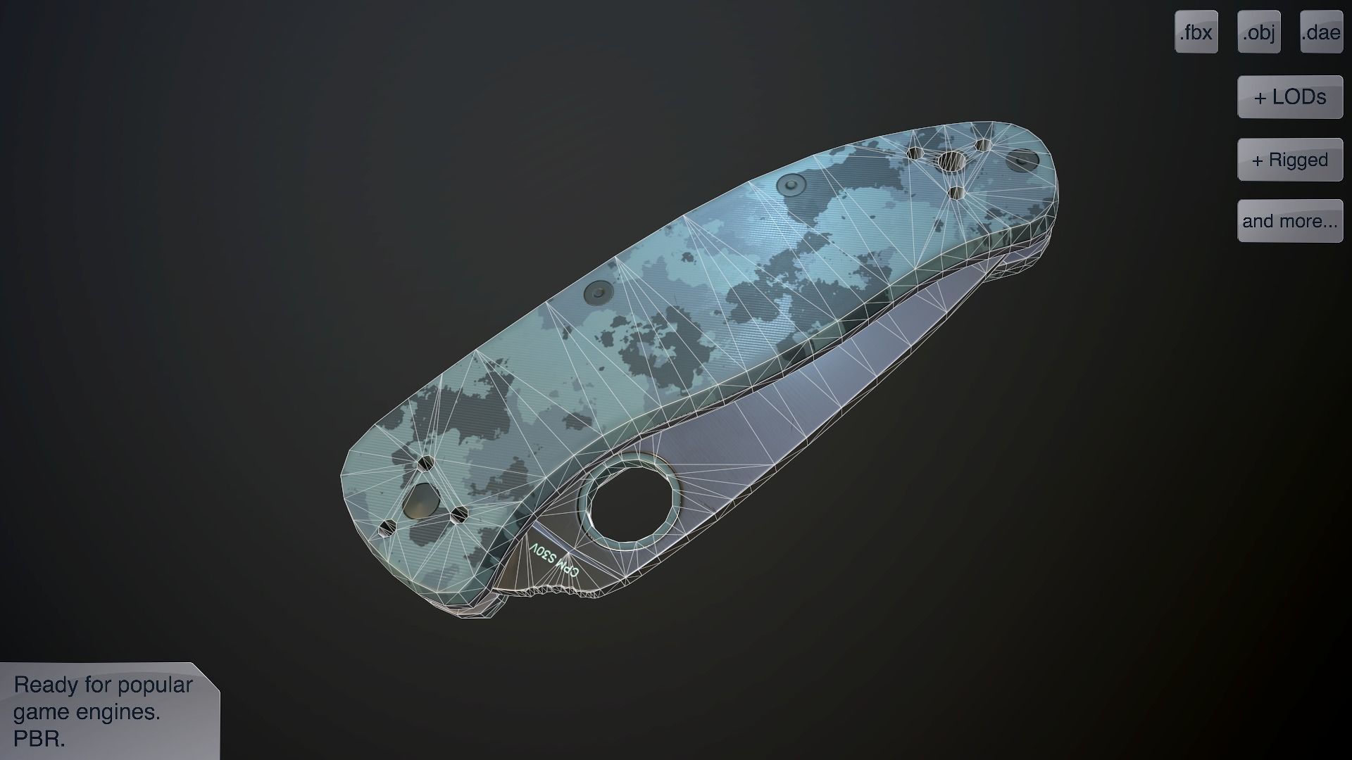 Clasp knives spider vol pack Low-poly 3D model_15