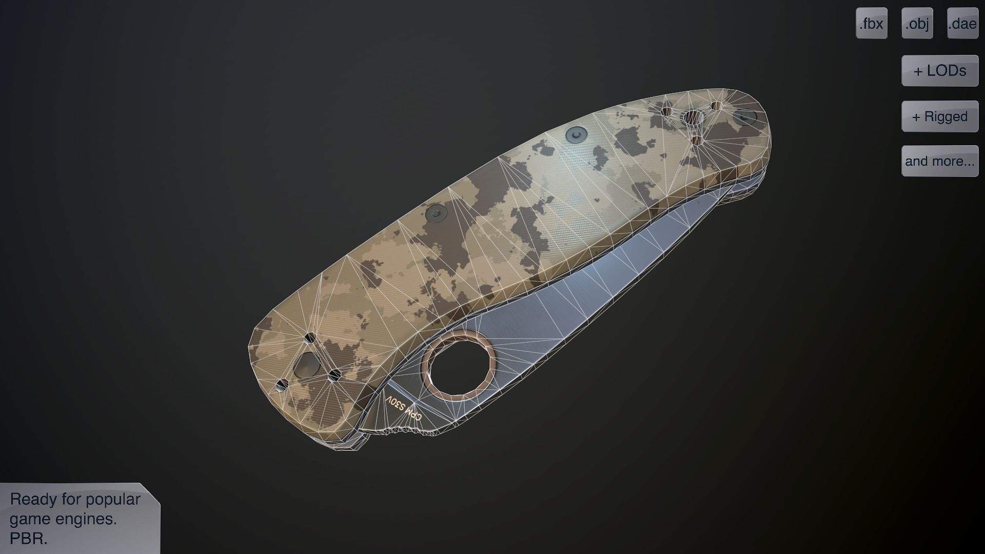 Clasp knives spider vol pack Low-poly 3D model_23
