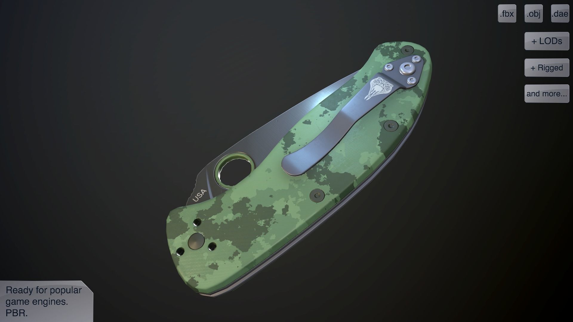 Clasp knives spider vol pack Low-poly 3D model_8