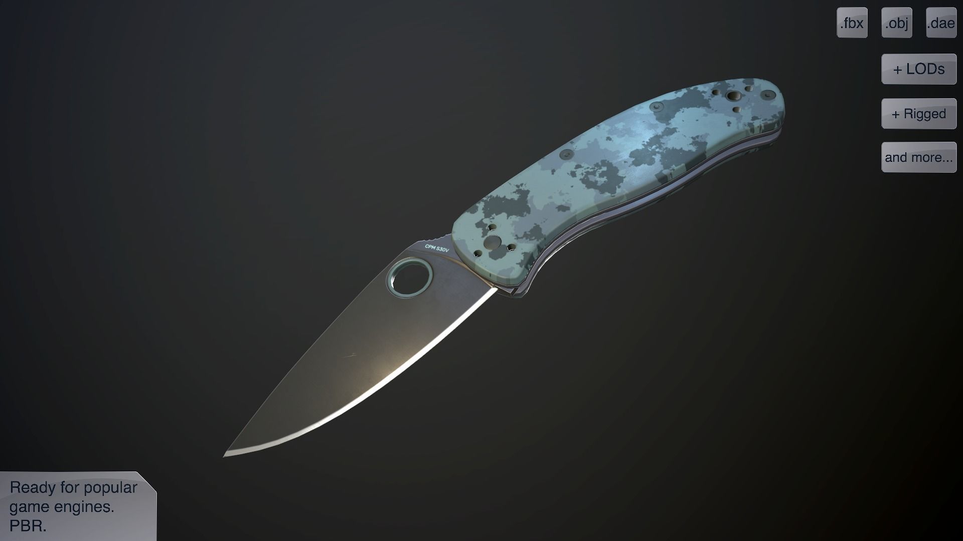 Clasp knives spider vol pack Low-poly 3D model_10