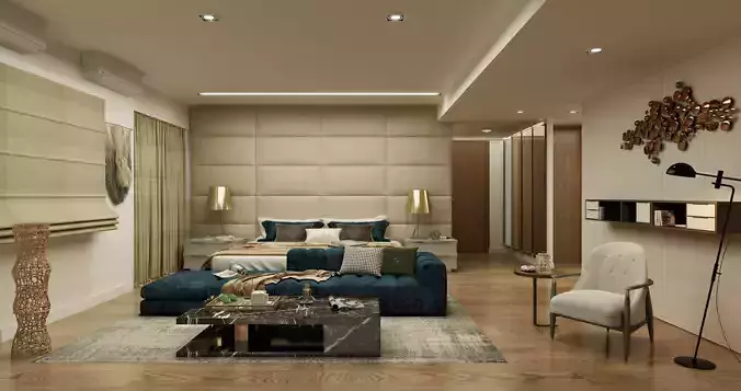 Bedroom Interior Scene and Vray Render 3D model