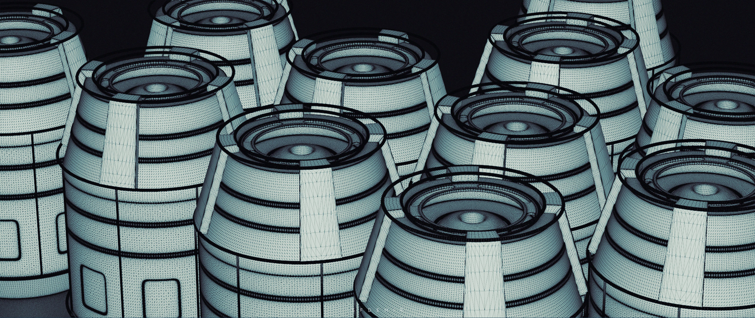 Sci-Fi Asterion Tube  Low-poly 3D model_8