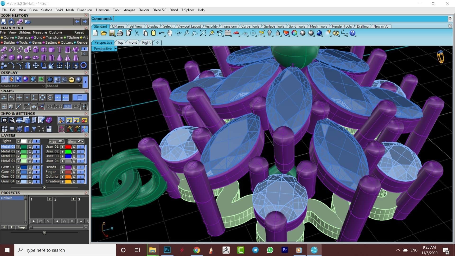  Stone  Diamonds Pendant 3D Model  3D model_3