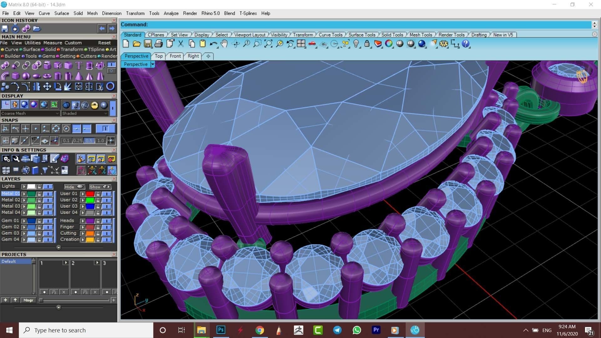  Stone  Diamonds Pendant 3D Model  3D model_2