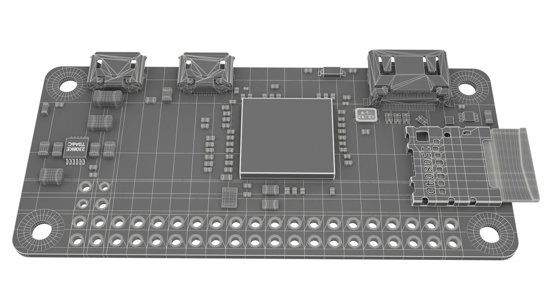 raspberry pi zero Low-poly 3D model_15