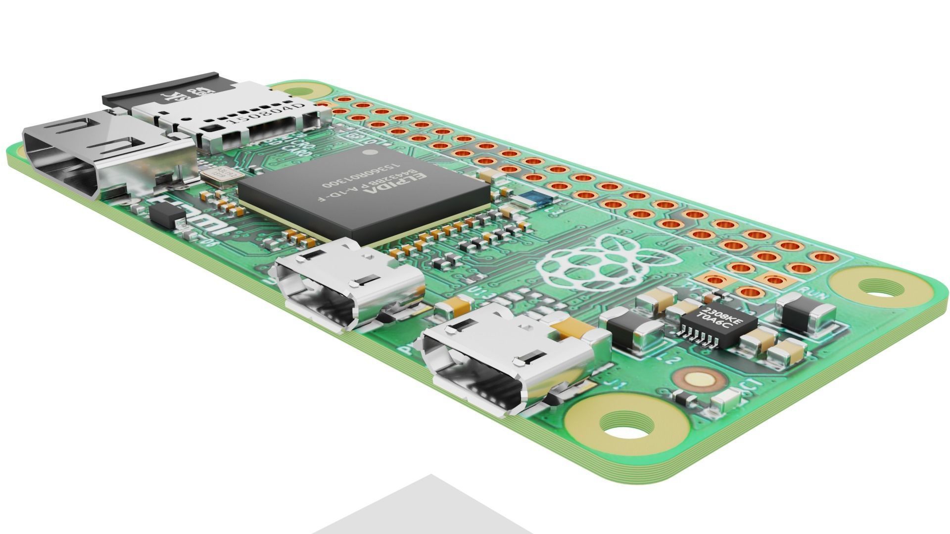 raspberry pi zero Low-poly 3D model_2