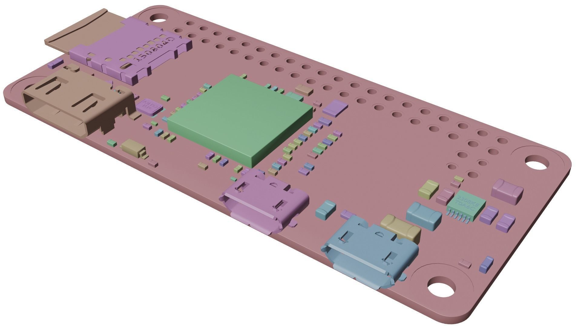 raspberry pi zero Low-poly 3D model_11