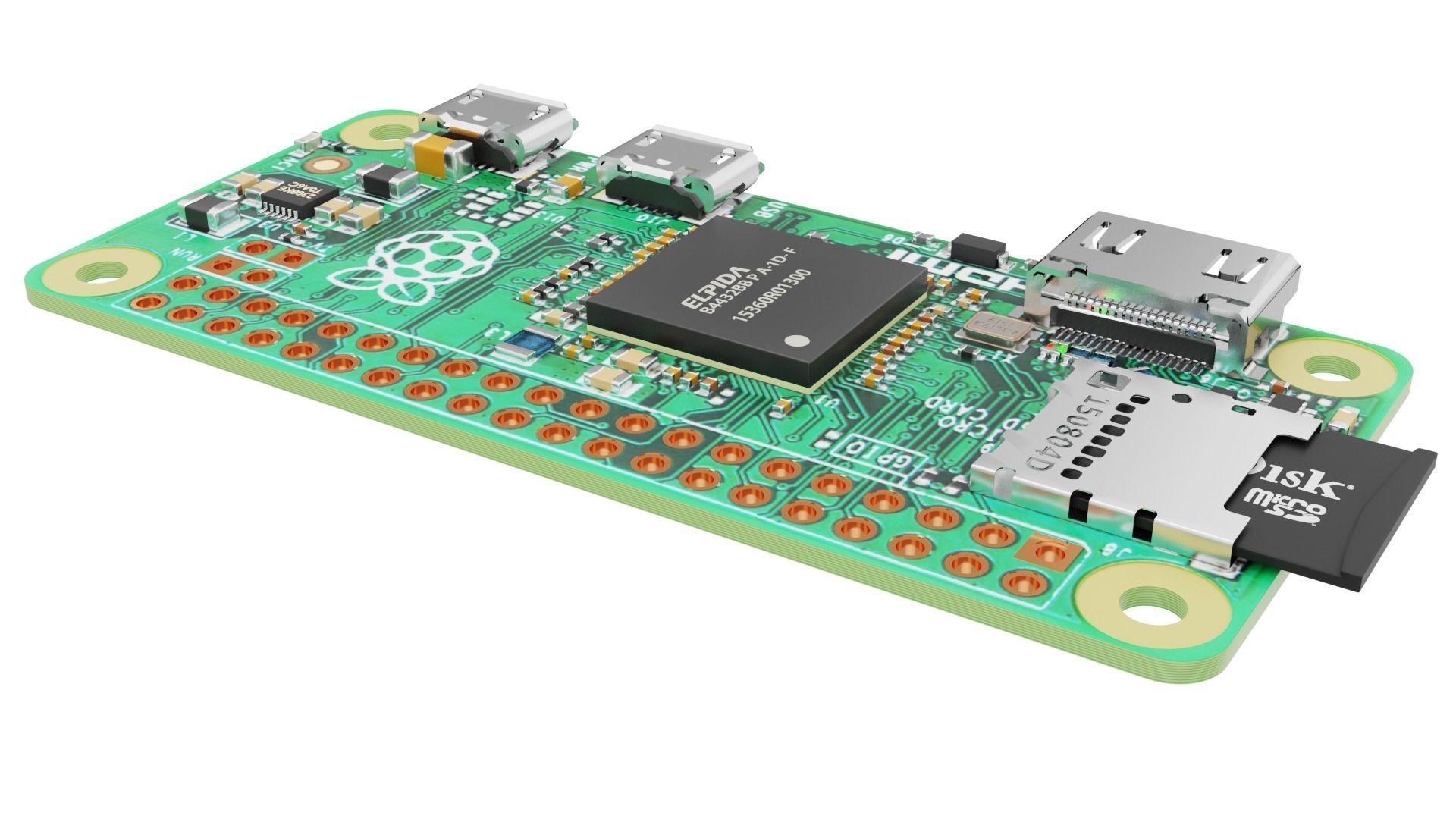 raspberry pi zero Low-poly 3D model_6