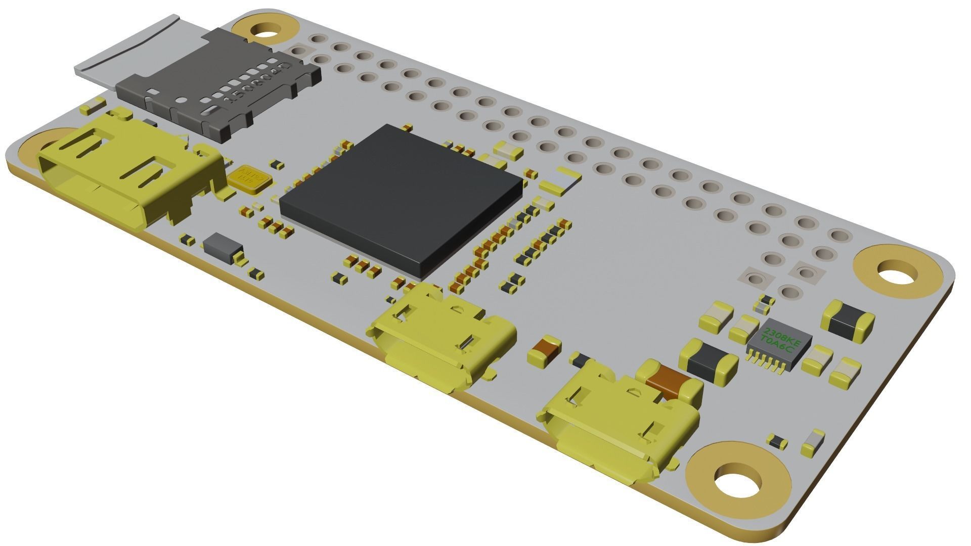raspberry pi zero Low-poly 3D model_9