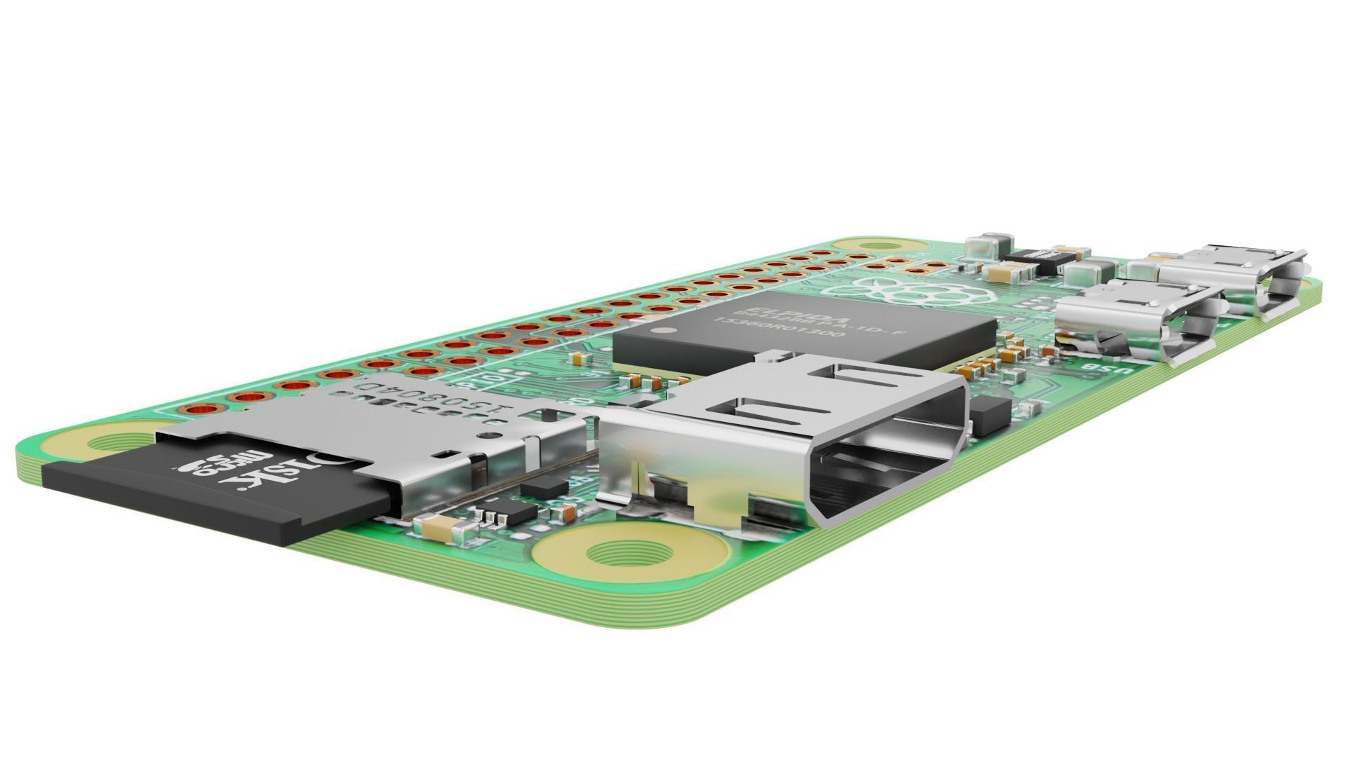 raspberry pi zero Low-poly 3D model_7