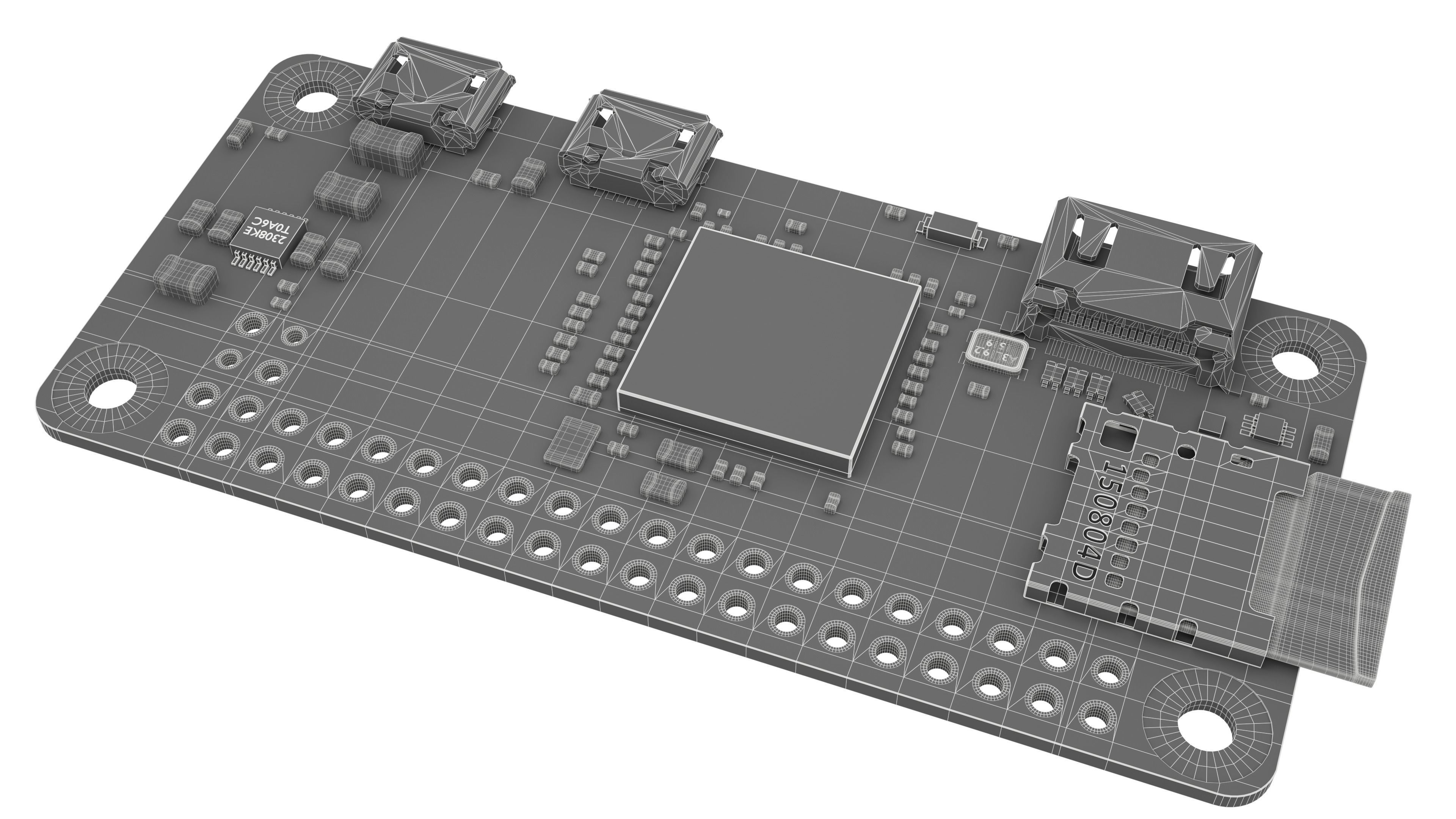 raspberry pi zero Low-poly 3D model_14